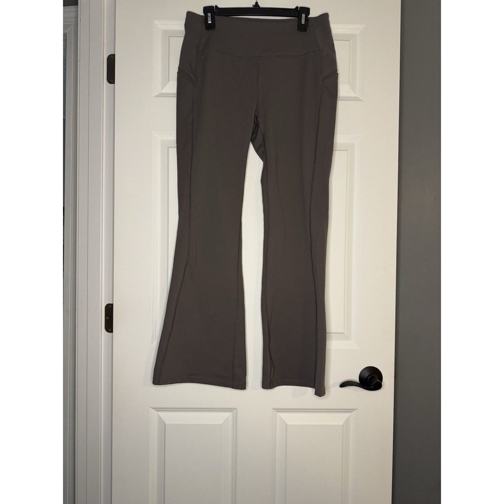Zella High Rise Flare Leggings Taupe Large